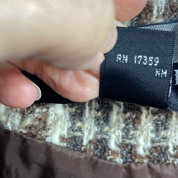 Ellen Tracy Linda Allard Woman Wool/Alpaca Blend Brown/Gray/Cream Blazer Size 10 - Picture 8 of 13